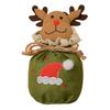 Christmas Drawstring Gift Bag 3D Plush Reindeer Santa Snowman Fruit Sacks Reusable Fabric Candies Goodie Storage Bag for Xmas Party Favors