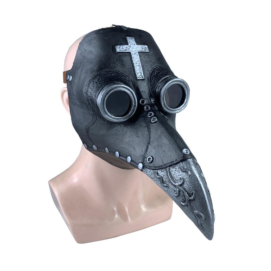 Halloween Plague Doctor Steampunk Mask - Gothic Black Death Costume Accessory