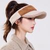 Winter Tide Lamb Wool Sports Hat Versatile Casual Warm Outdoor Running High Ponytail Empty Top Hat