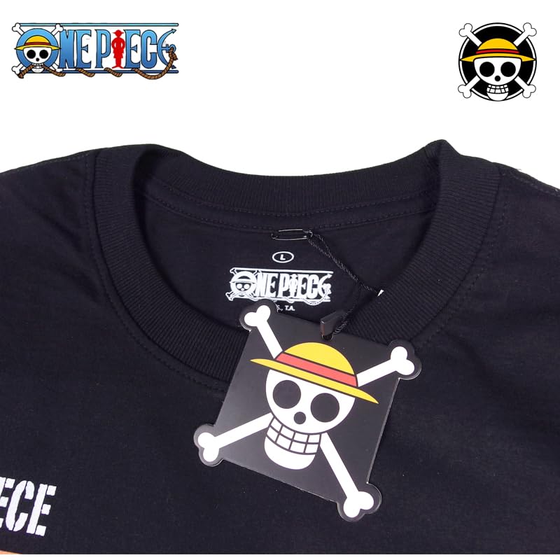 EVERSOUL ONE PIECE Short Straw Hat Character Anime Movie Size L T-Shirt, Sleeve, Nami, Chopper, Pirates, Luffy, Sanji, Zoro, Merchandise, Tee, Men's,