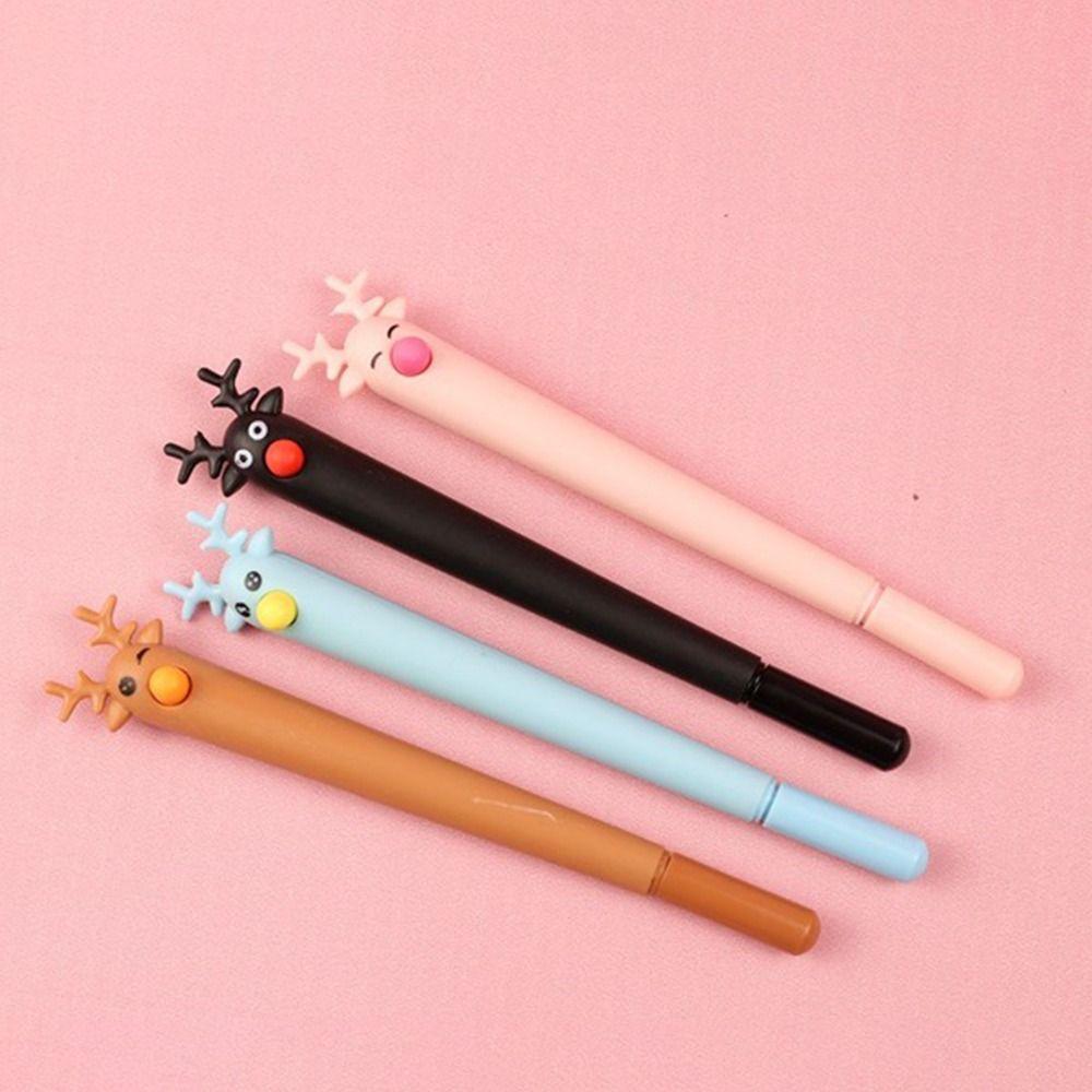 

Ручка для подписи Kawaii, креативные студенческие канцелярские школьные принадлежности, нейтральные ручки в виде лося, студенческие ручки