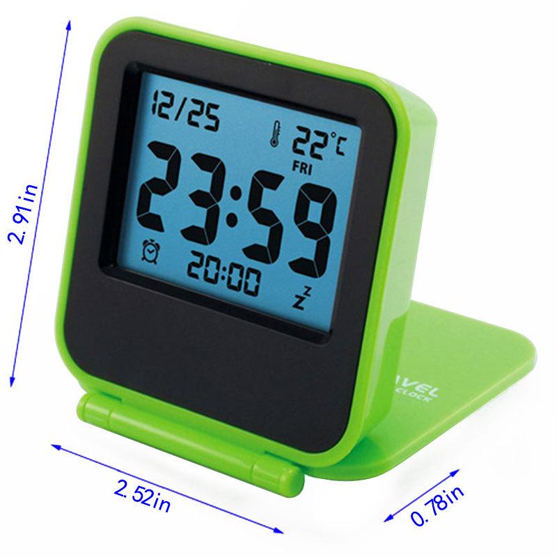 

Mini Portable Travel Clamshell Electronic Night Lamp LED Digital Desk Alarm Clock помаранчевий