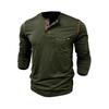 T-Shirt Men Basic Breathable Men's Long Sleeve Tops Tee Shirts Spring Autumn Casual Solid Color Button T Shirts
