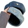 Brimless Design Painter Hat Adjustable Washed Denim Octagonal Hat Casual Beret Hat  for Women Girls