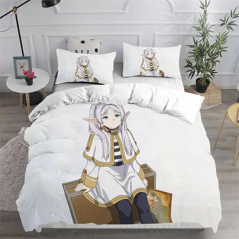

3D Print Anime Frieren Bedding Set,Duvet Cover Comforter Bed Set Quilt Cover Pillowcase,King Queen Twin Size Boys Girls Adultse 180x210cm 3pcs