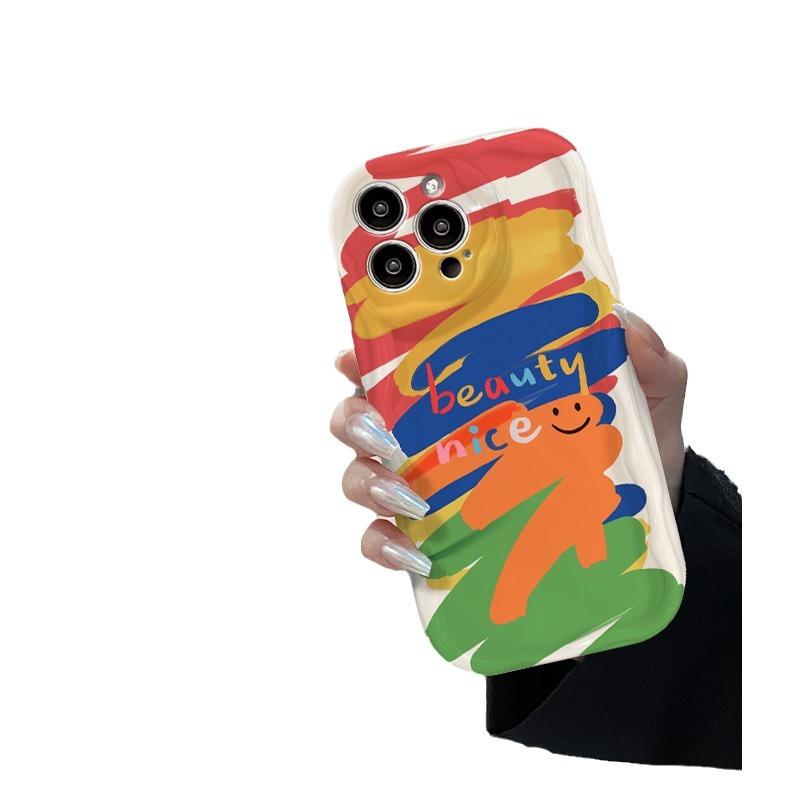 

Подходит для Apple 15 Чехол для мобильного телефона iPhone 14 Радужная масляная краска Stick Маленький кошелек 13 Силиконовый 12 Косой перекрестный рюкзак iPhone 6s Plus