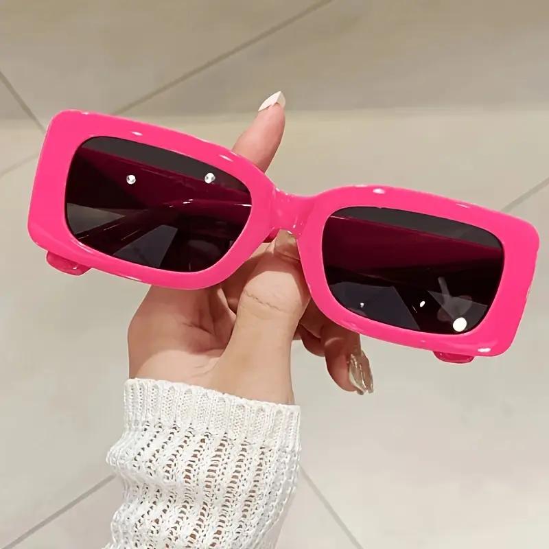 

1Pc Chic Rectangular Women S Fashion Glasses - Durable Pc Frame Plaid Fit Multi-Color - Great For Beach Party And Festival