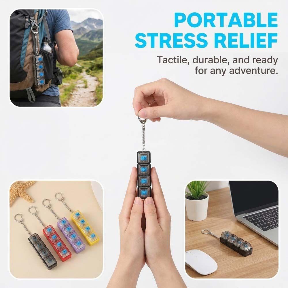 Funny Crystal Keycap Pendant Luminous Mechanical Keyboard Keychain  Holiday Gift