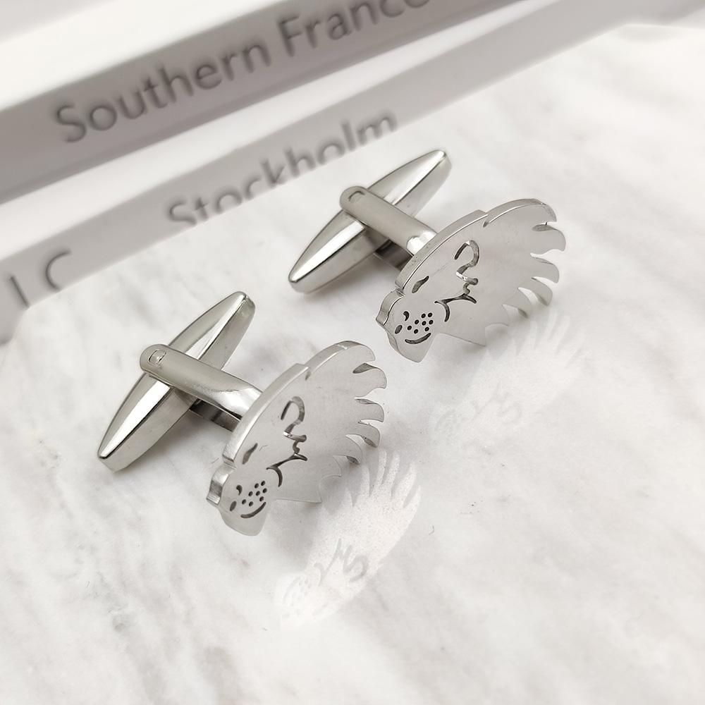 

Men s Shirt Cufflinks Lion Head Shape Cuff Links Stainless Steel Jewelry Personalized Suit Accessories Buttons Men s Gifts