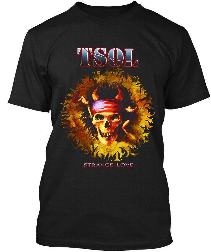 Vtg TSOL Band Strange Love Heavy Cotton Black T Shirt For Men UR178 XXL