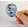 Set of 30 Happy Father's Day Acrylic Cake Cupcake Toppers,Mini Cake Topper Engraved Discs for Birthday Party(Happy Father's Day, Silver Mirror)