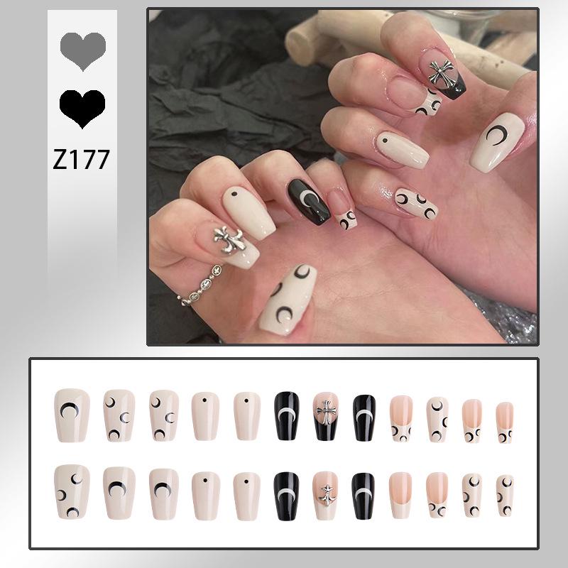 

Милые и Крутые Острые Девочки Черно-Белые Хромированные Наклейки для Нейл-Арта с Сердечками Glue Version