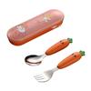 Qianxing Kids Carrot 304 Stainless Steel Fork and Spoon Set