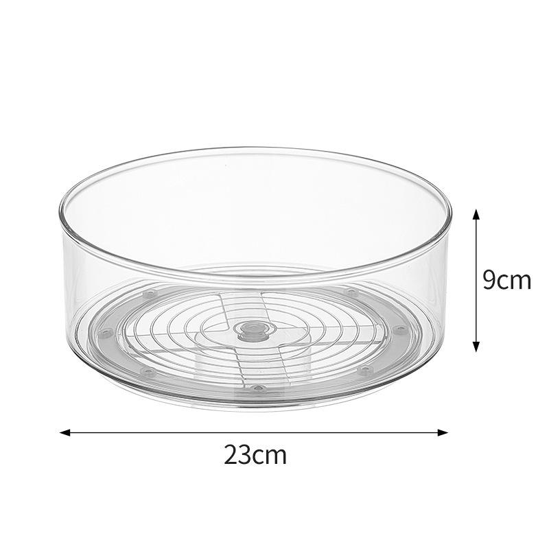 

Multi functional 360 degree rotating transparent plastic turntable suitable for storing kitchen food and desktop cosmetics