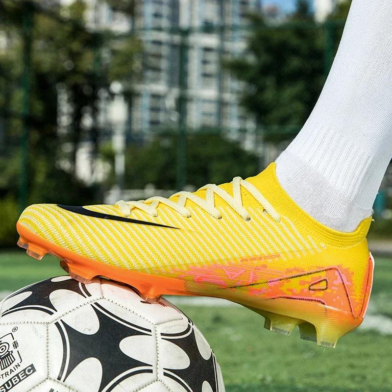 New Men Non-Slip Soccer Shoes Training Shoes Grass High Ankle Drop Shipping Hot-selling Football Boots Professional Outdoor