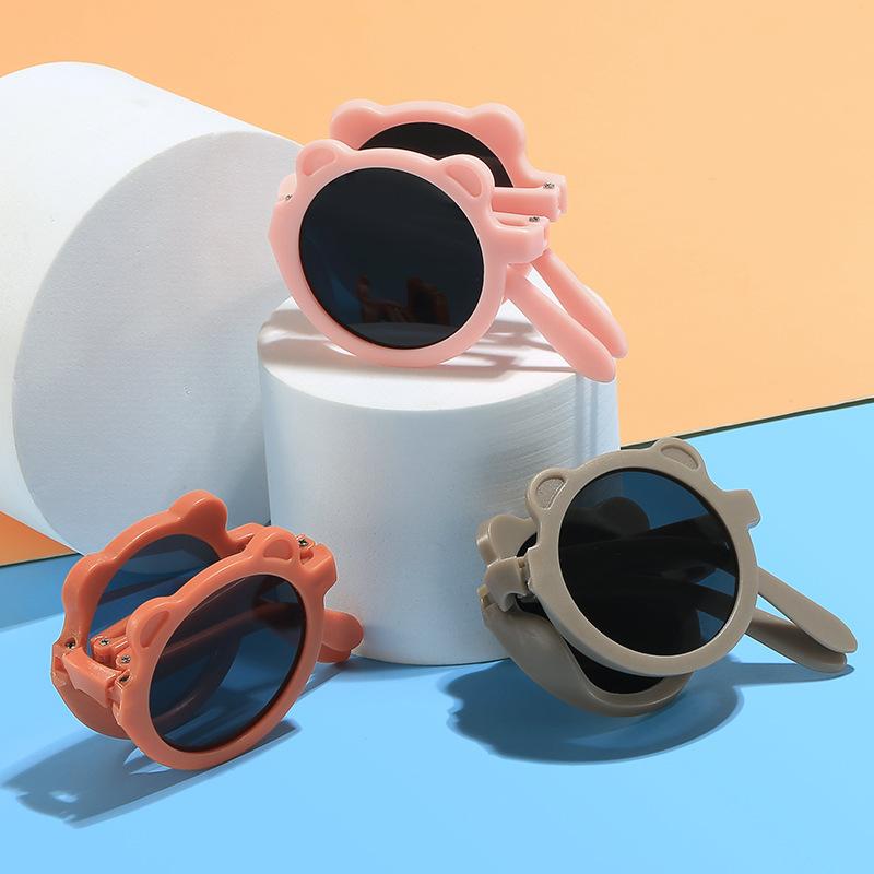 Nové skládací dětské sluneční brýle módní medvídkové sluneční brýle pro chlapce a dívky dětské roztomilé brýle sluneční clona UV ochrana