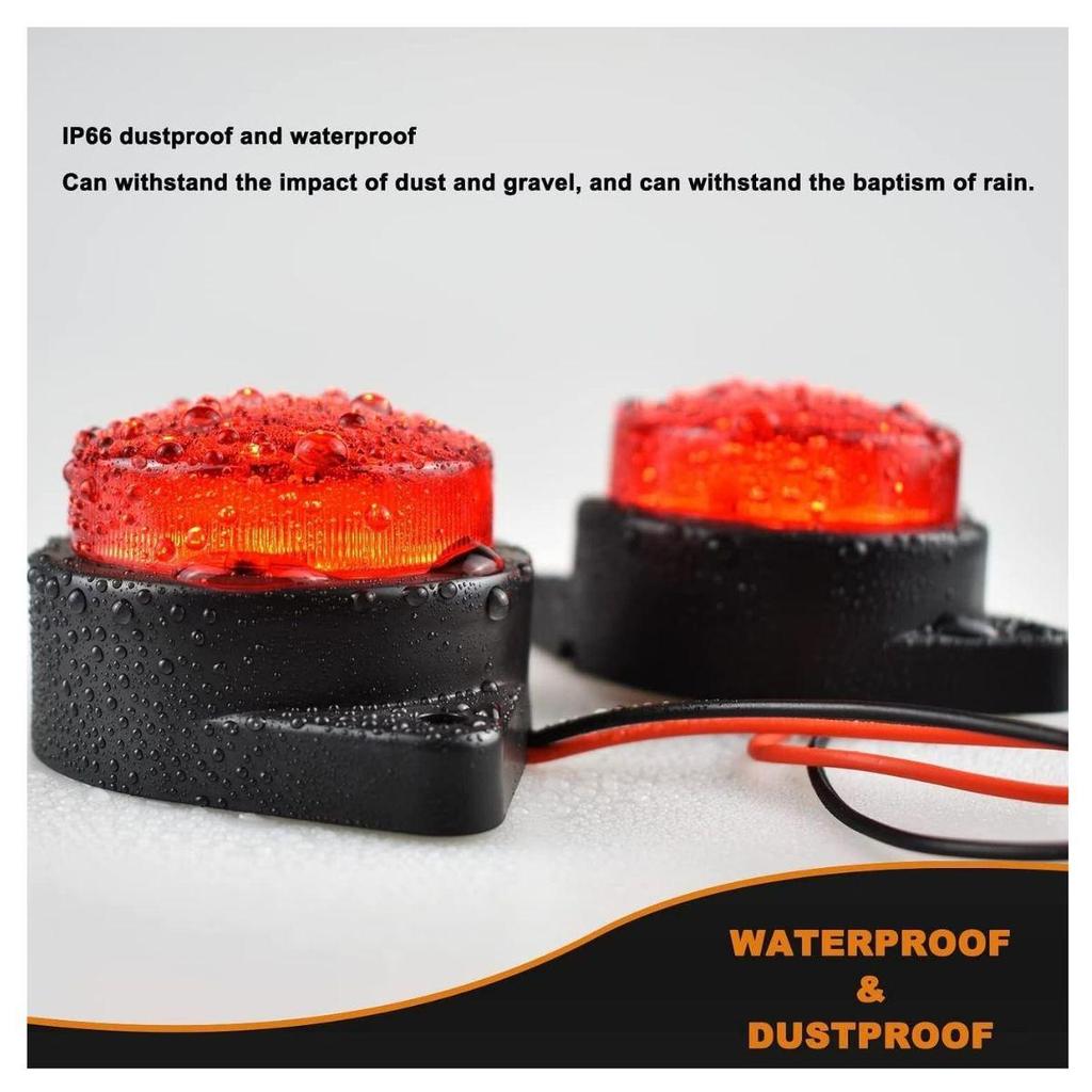 2PCS LED Trailer Marker Lights 24V Waterproof Red LED Side Marker Chicken Lights Universal for Semi Truck Freightliner Cargo