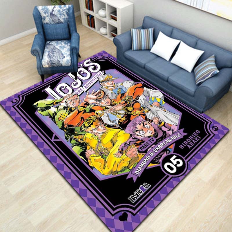 3D Classic Anime J-JoJo's Bizarre Adventure Game Printed Carpet Tea Table Living Room Bedroom Decoration Anti slip Carpet Gift