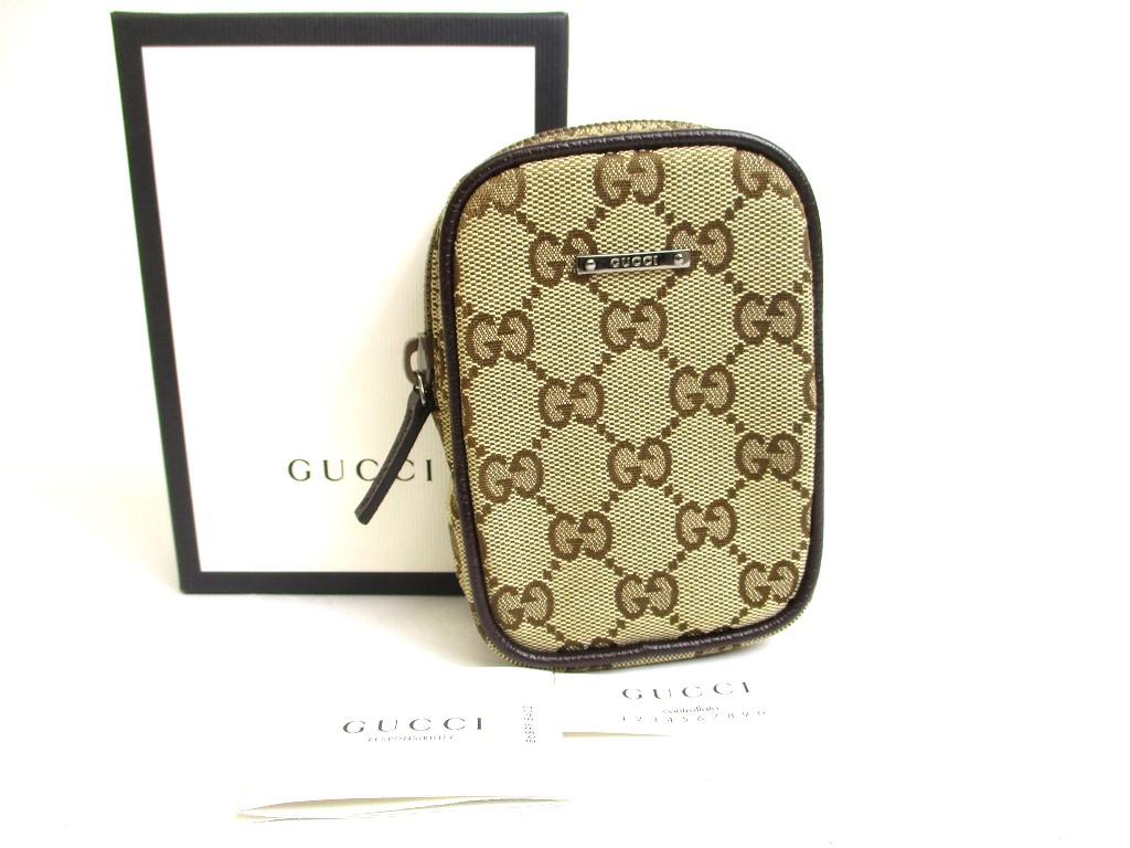 

Оригинальный портсигар GUCCI бежевый GG Canvas #a544 восстановленный