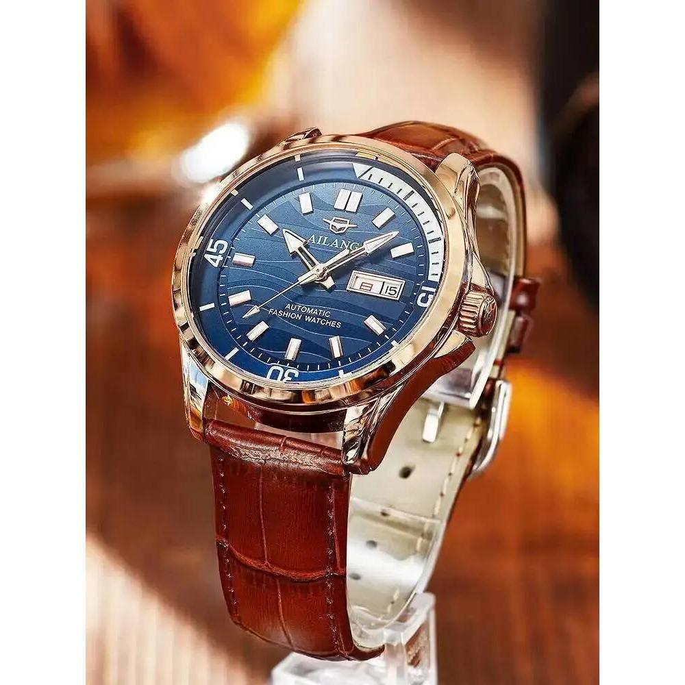 AILANG 8829 Fashion Men's Automatic Mechanical Watches Dual Calendar Luminous Hands Watch Business Watches for Man reloj hombre