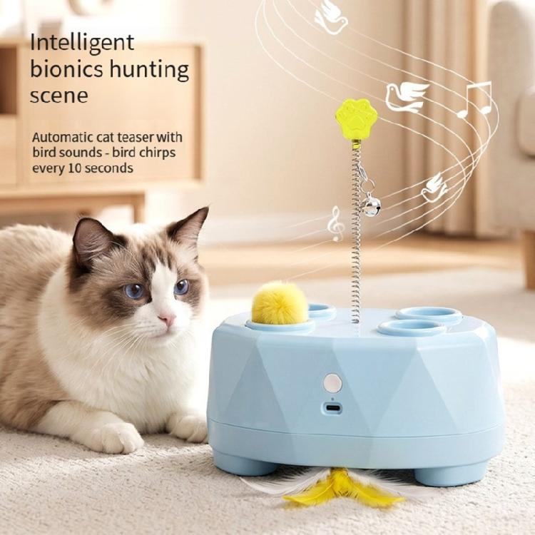 Indoor Play Device with Extending Lower Attachment, Moving Ball, Spring Attachment, and 4 Top Openings for Play