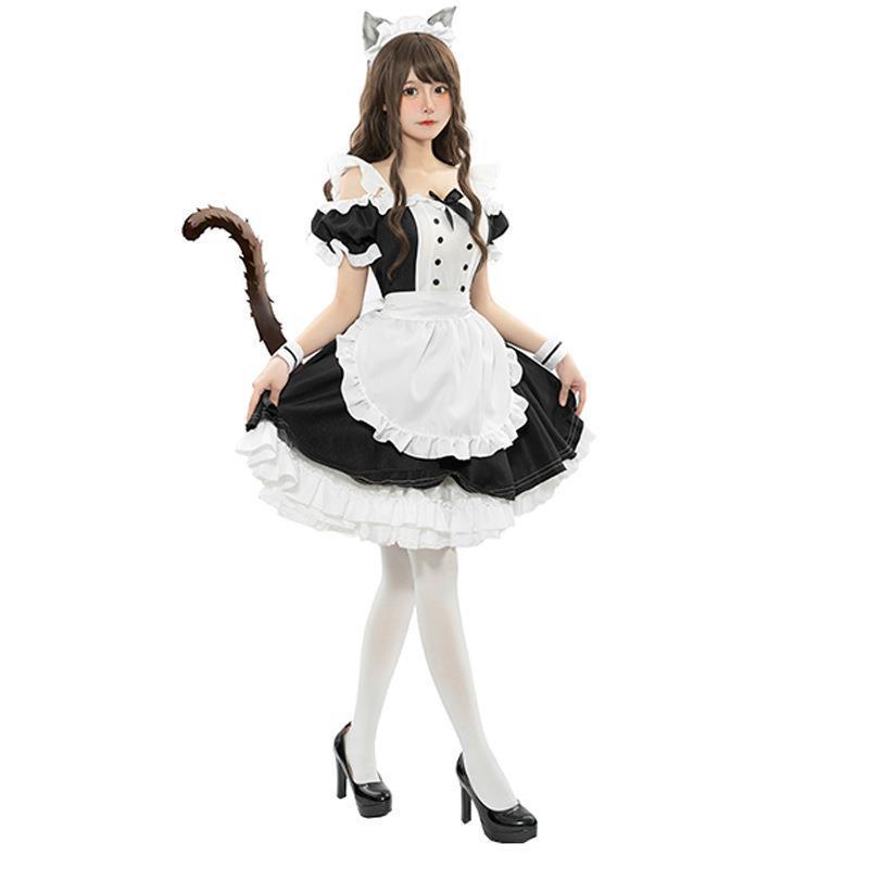 Anime Maid Cute Lolita Dress Cat Restaurant Uniform Christmas Halloween Cosplay