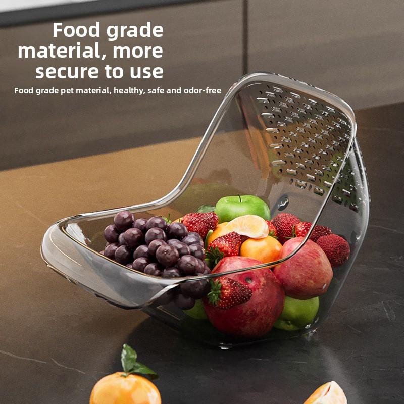 New Multifunctional Transparent Kitchen Vegetable and Fruit Drainage Basket