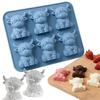 Silicone Mini Highland Cow Ice Cube Mould Easy To Demold Cute Animal Ice Cube Tray for Chocolate Candy Jelly Homemade Treats