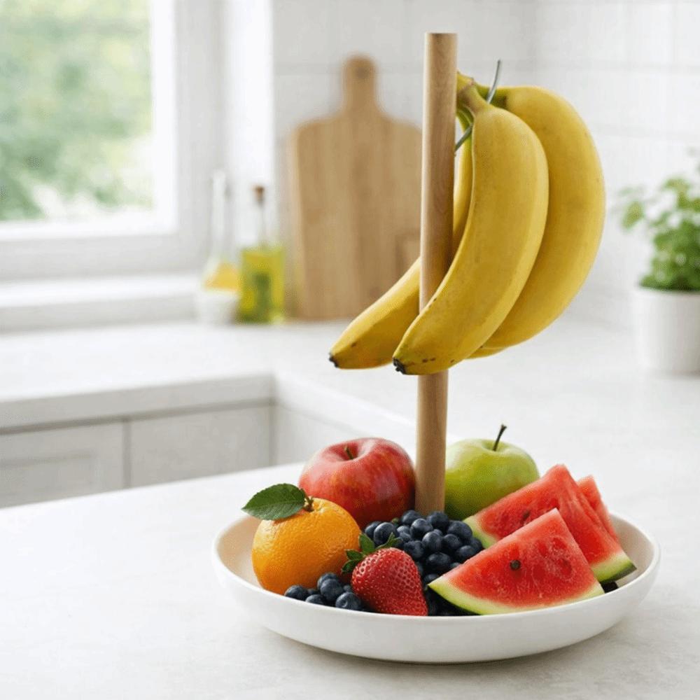 Household Fruit Basket with Hook Plastic Banana Hanging Rack  Keep Bananas Fresh