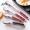 Rust-resistant Kitchen Tongs with Anti-Slip Handle And Silicone Scalloped Edges, Stainless Steel Heavy Duty Locking Food Clips for Grilling BBQ Salad,