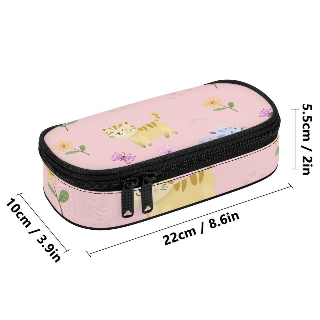 Pencil Bag 300D Polyester Organized Storage Easy Open Zipper with Main Compartment Mesh Pocket and Pen Slots for Daily School Use