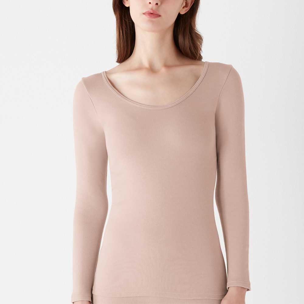 Gunze HOTMAGIC Sleeve Fluffy Long New Size LL (Hot Magic) 3/4 Innerwear, Cotton, 100% Cotton, Skin-Friendly! Sleeve, MH4646, Women's, Black,