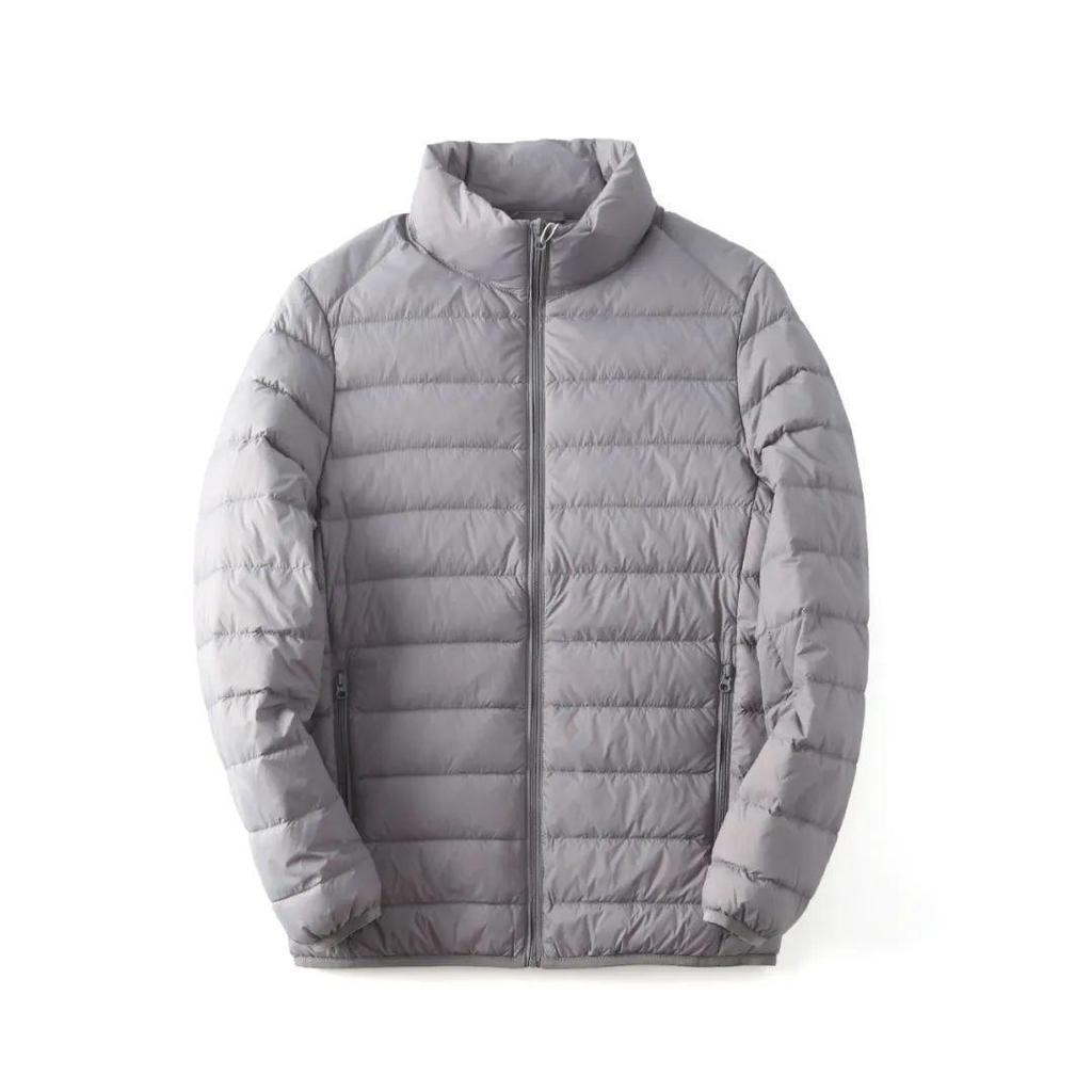 Men's Versatile Stand Collar Down Jacket: Thin, Warm, Solid Color for Autumn & Winter