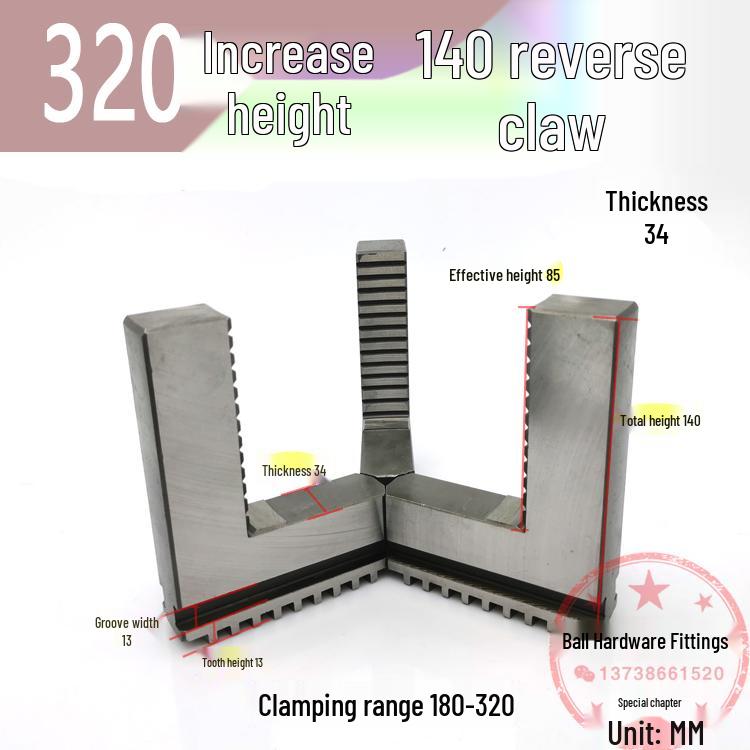 250mm & 500mm Extended Three-Jaw Chuck with Adjustable Jaws
