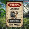 D Flat Iron Art Cane Corso Dog Sign X Inch Vintage Metal Wall Decor for Garden