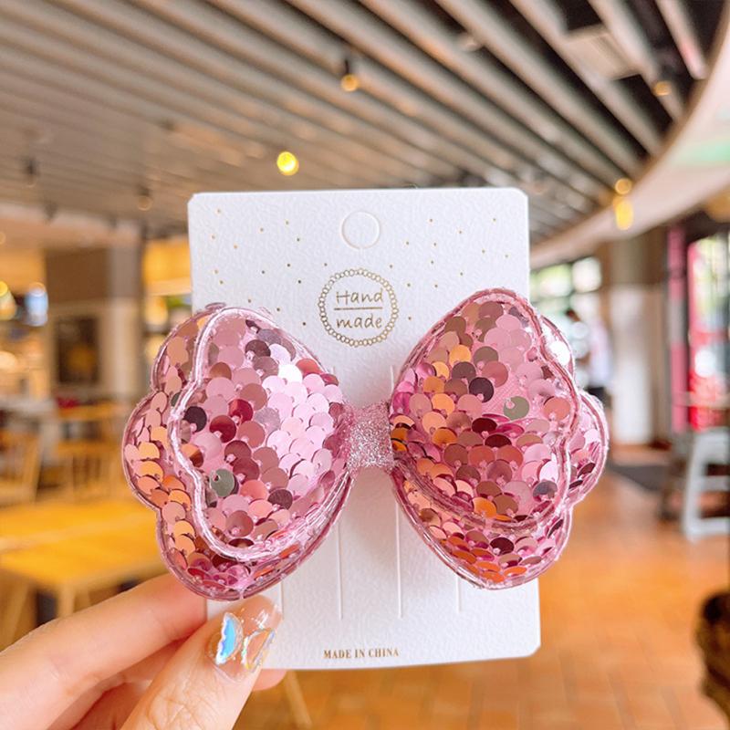 Girls Sequin Bowknot Hairpins Colorful Hair Clips Kids Hair Accessories For Performance