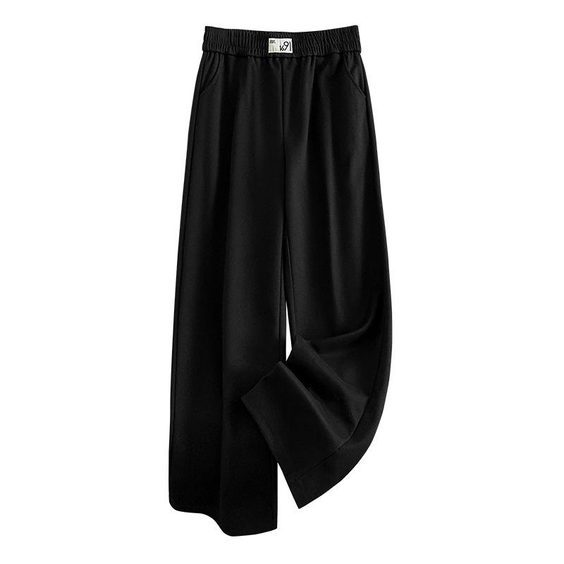 Pantalon amincissant en laine taille haute - Grande taille 200/300 Jin Jambe droite, Coupe ample, Pantalon long décontracté d'hiver pour grandes tailles