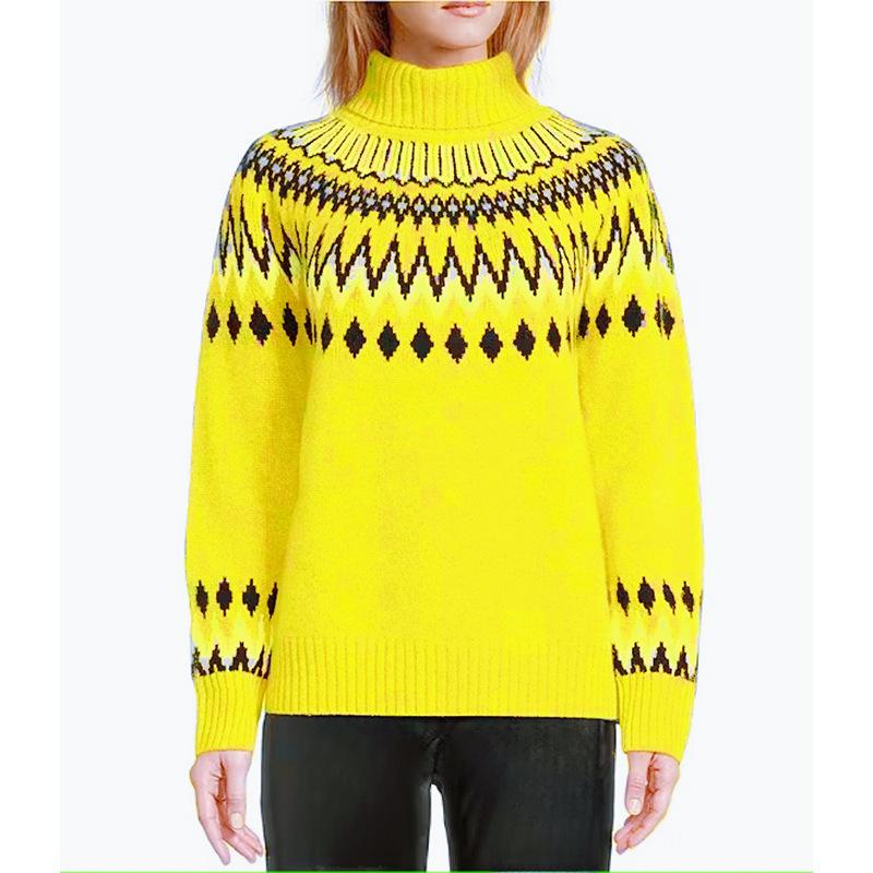 Women's Half High Neck Sweater: Fashionable Casual Colour Blocked Slim Fit Pullover Top Autumn Winter Layering Knit Luxurious Relaxed Versatile Top