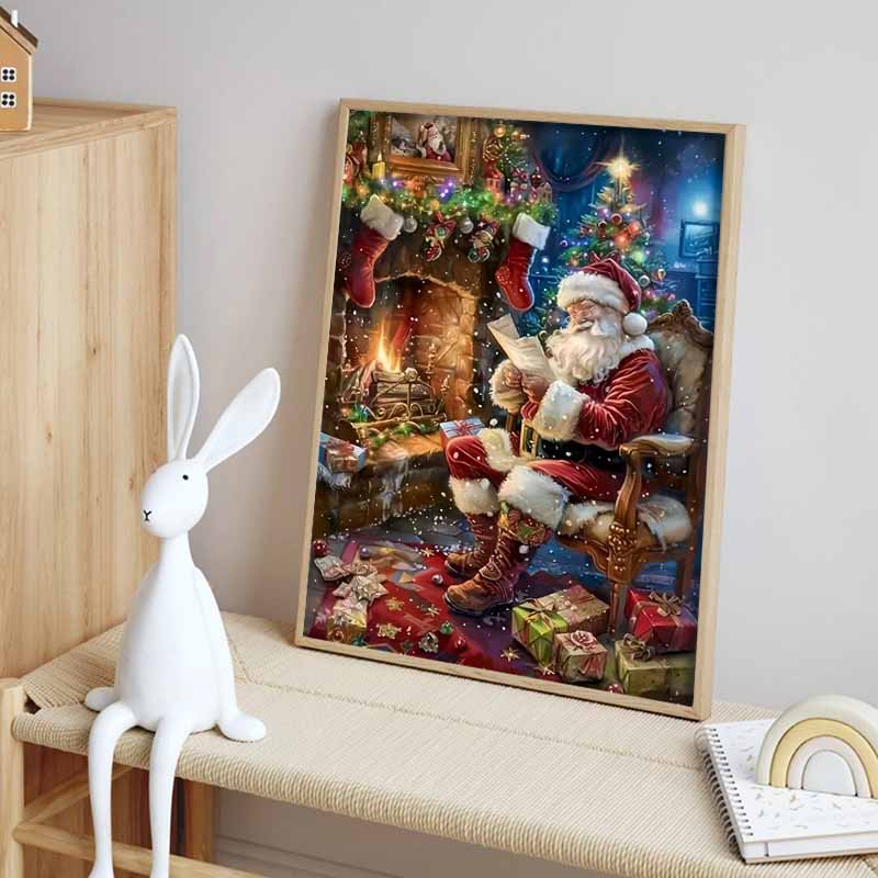 Santa Claus Diamond Painting Painting Set, DIY Cross Stitch Crafts, 5D Gem Rhinestone Crafts, Home Decoration Wall Mural Gifts
