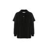 Off-White Stencil Double Tee Hoodie Black//White Men Tops OMBB051E20FLE0011001