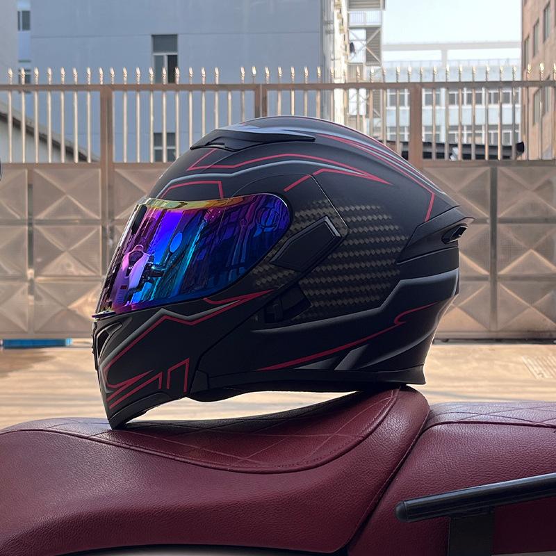 Motorcycle helmets Men's and women's locomotive full helmets Bluetooth peel-off helmets Electric vehicle helmets