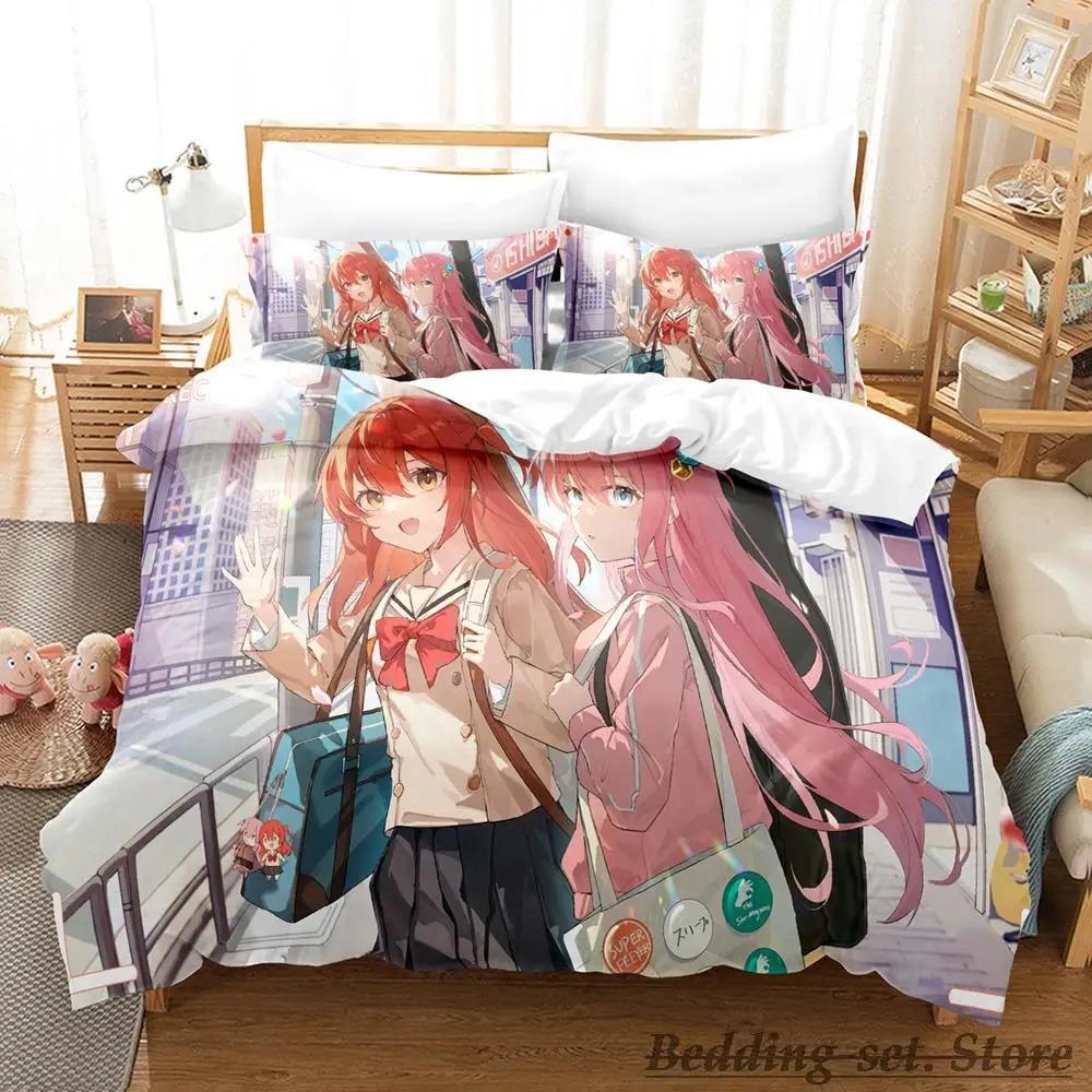 

Комплект постельного белья Gotou Hitori Мультяшный Аниме трехпредметный комплект Взрослый Детский Спальня Пододеяльник Комплекты 3D Каваий Девочки conjunto de cama EU Single 135x200cm