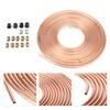 25ft Brake Line Tubing Copper Nickel Plated 3Celsius16in OD with Fittings for Hydraulic Braking Fuel System(Gold )