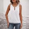 Elegante Canotta da Donna Senza Maniche - Top Leggero Semicoprente a Girocollo, Casual con Elasticità Media, Motivo Farfalla Senza Maniche, Non Trasparente