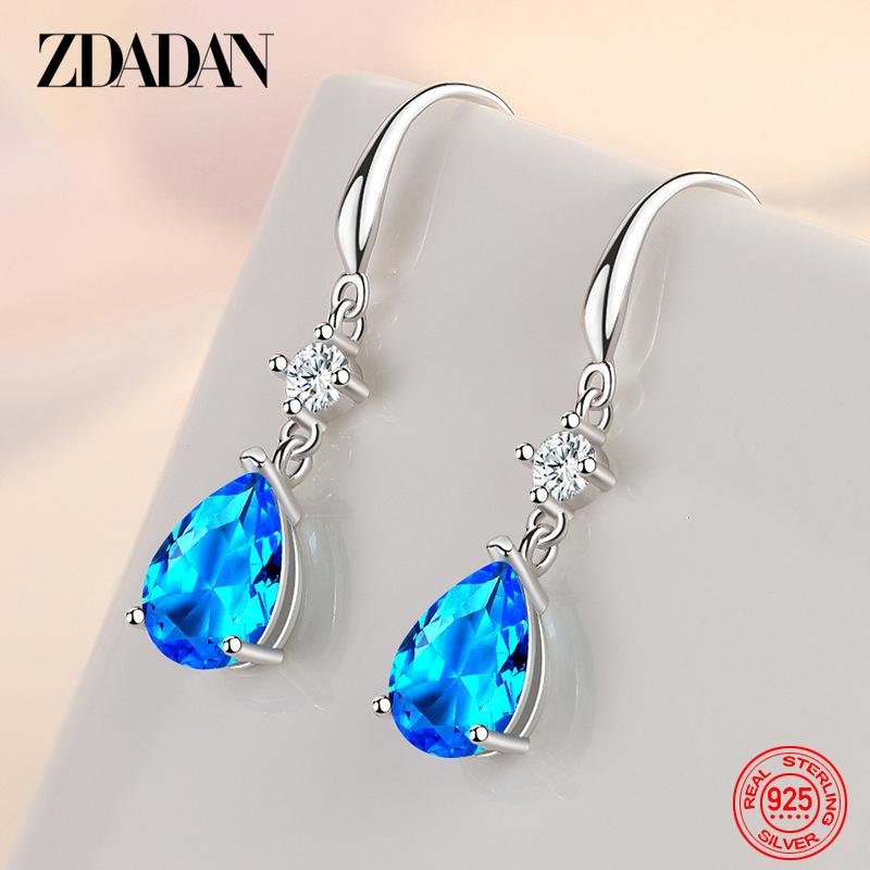 

925 Sterling Silver Water Drop Long Dangle Earrings for Women Fashion Jewelry Party Gift