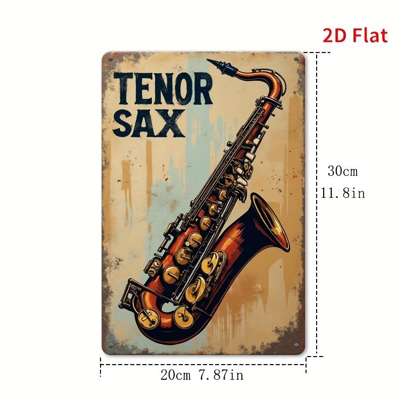 

Vintage Jazz Saxophone Metal Poster x Inch Retro Wall Art Decor for Home Bar Cafe Gift HighQuality D Printed Music 20x30cm