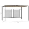 Belvédère - vidaXL - 3x4x2,3 m - Taupe - Tissu 100% polyester - Toit rétractable