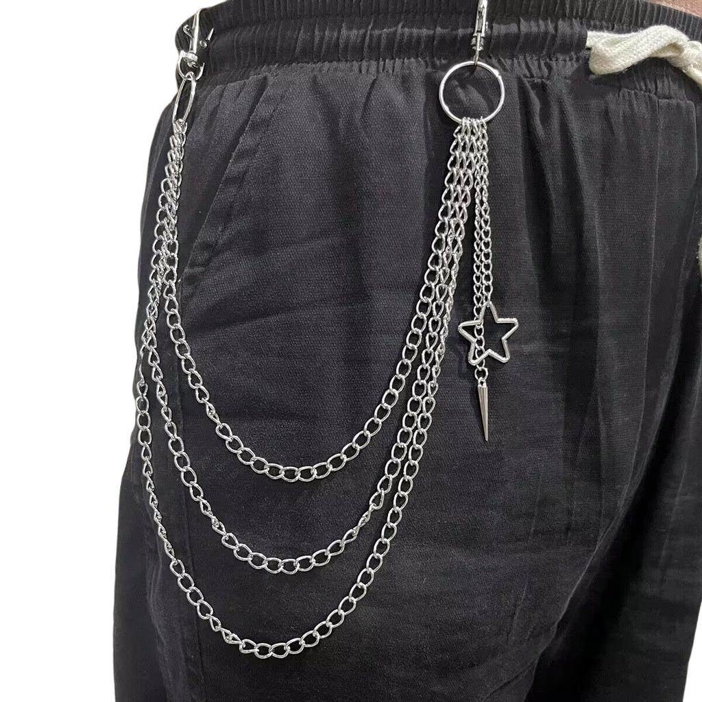 Hollow Pentagram Metal Decorative Waist Chain Female Punk Rivet Pendant Trouser Chain Spot