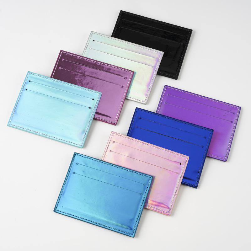 

Women Men Thin Card Holder Wallet Laser Multi-Card Holder Case Pu Leather Credit Card Money Coin Holder Purse Bag