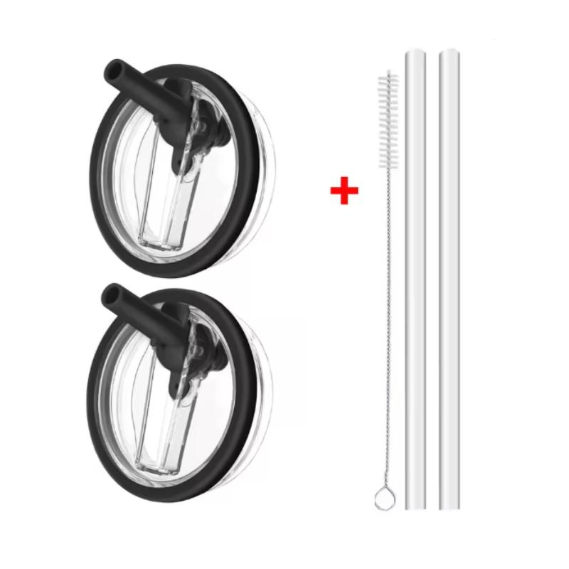 40oz Flip Straw Leak Proof Lid for 2.0 Tumbler Lid Replacement for Stanley Cup Accessories Straw Cover Cleaning Brush with Straw
